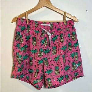 Maamgic Pink Pineapple Print Swim Trunk Shorts - Size M